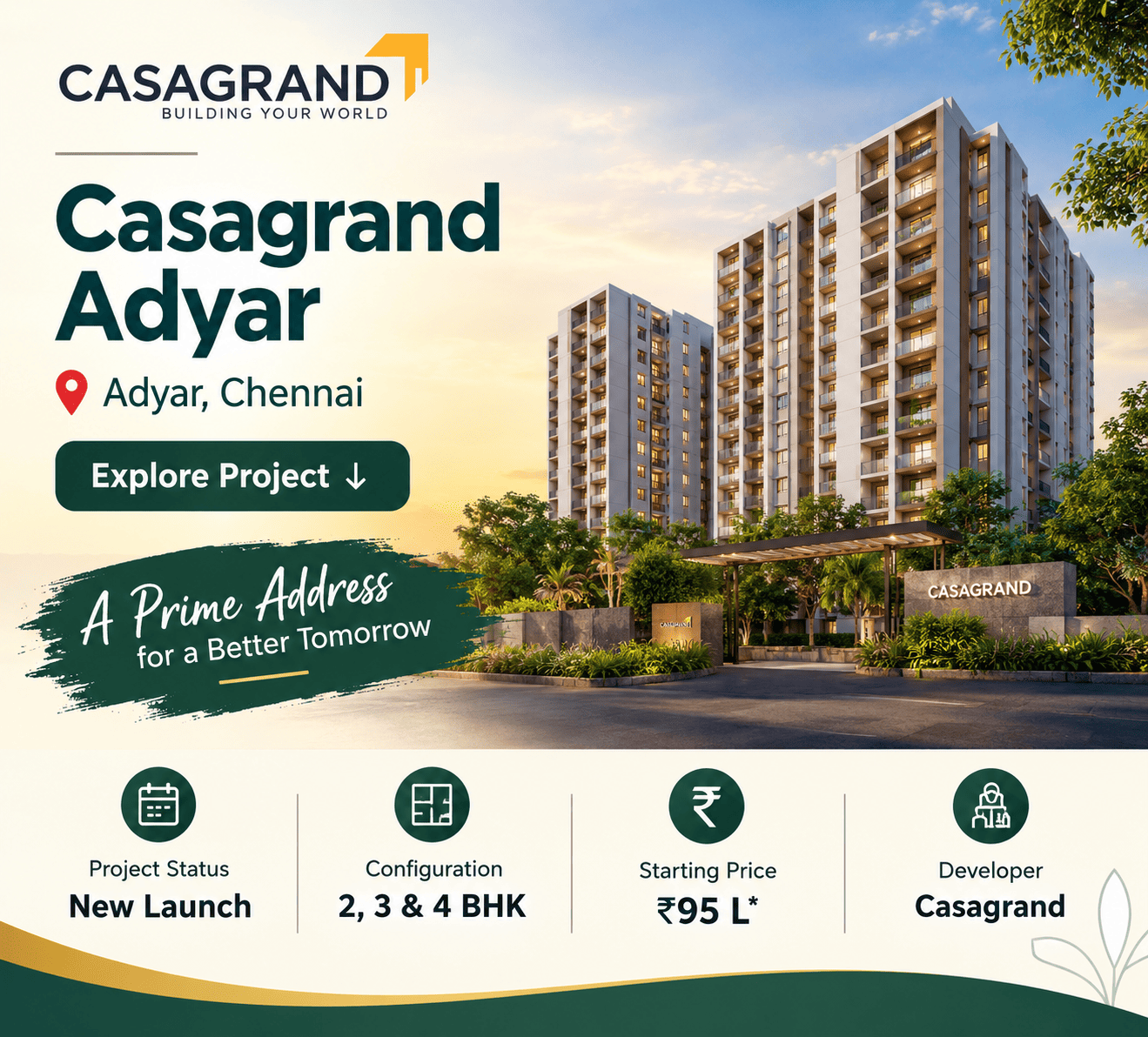 Casagrand Adyar premium residential apartments Chennai