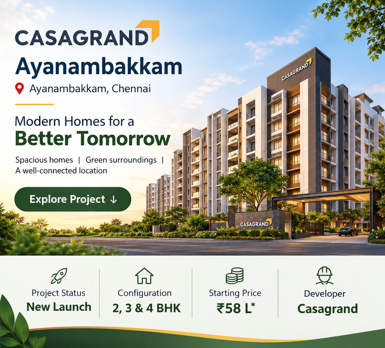 Casagrand Ayanambakkam premium residential apartments Chennai