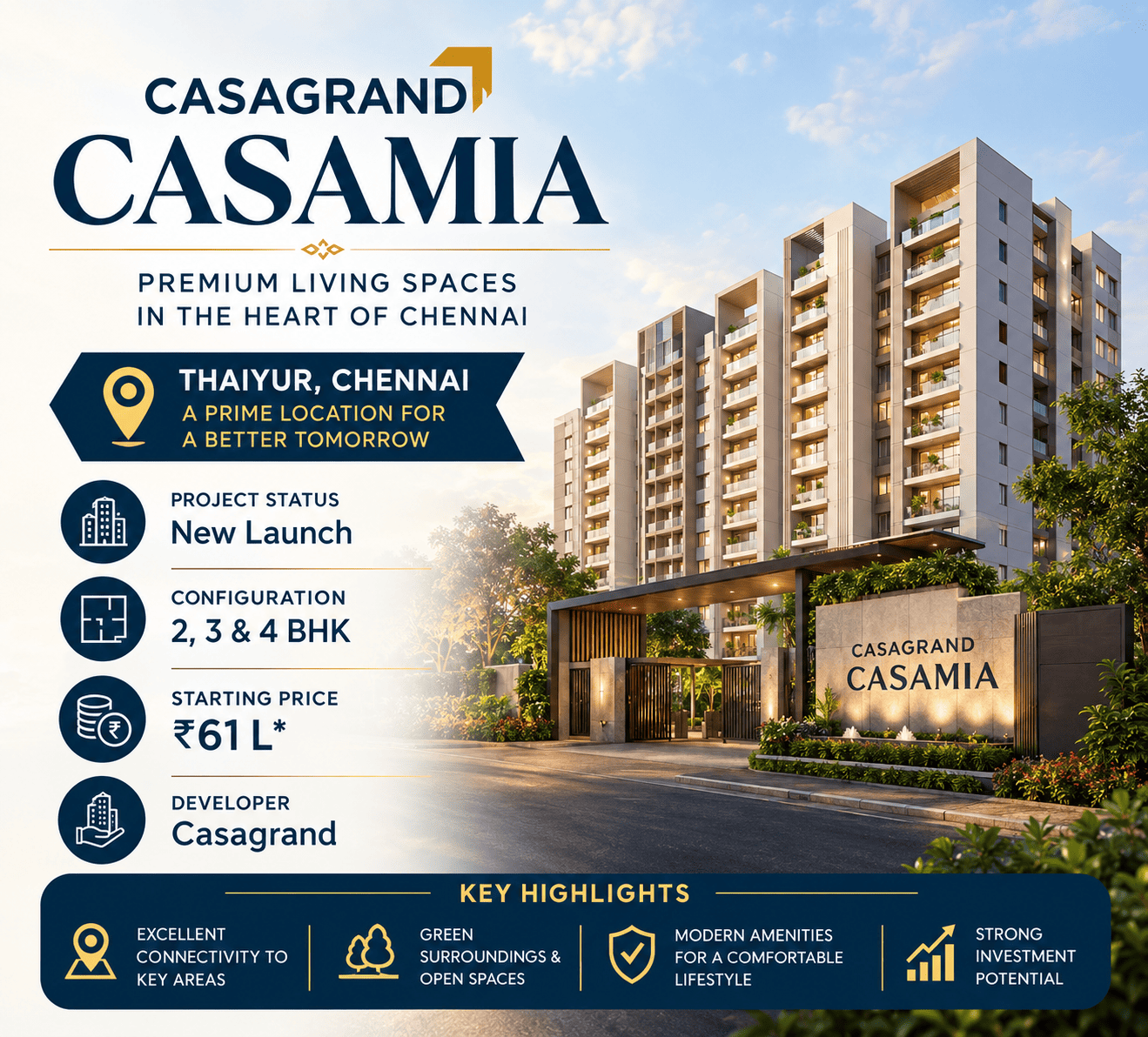 Casagrand Casamia Pallavaram premium residential apartments Chennai