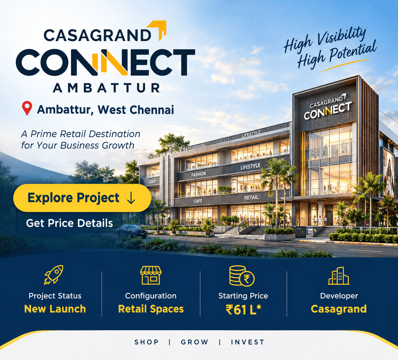 Casagrand Connect Ambattur mini retail mall Chennai