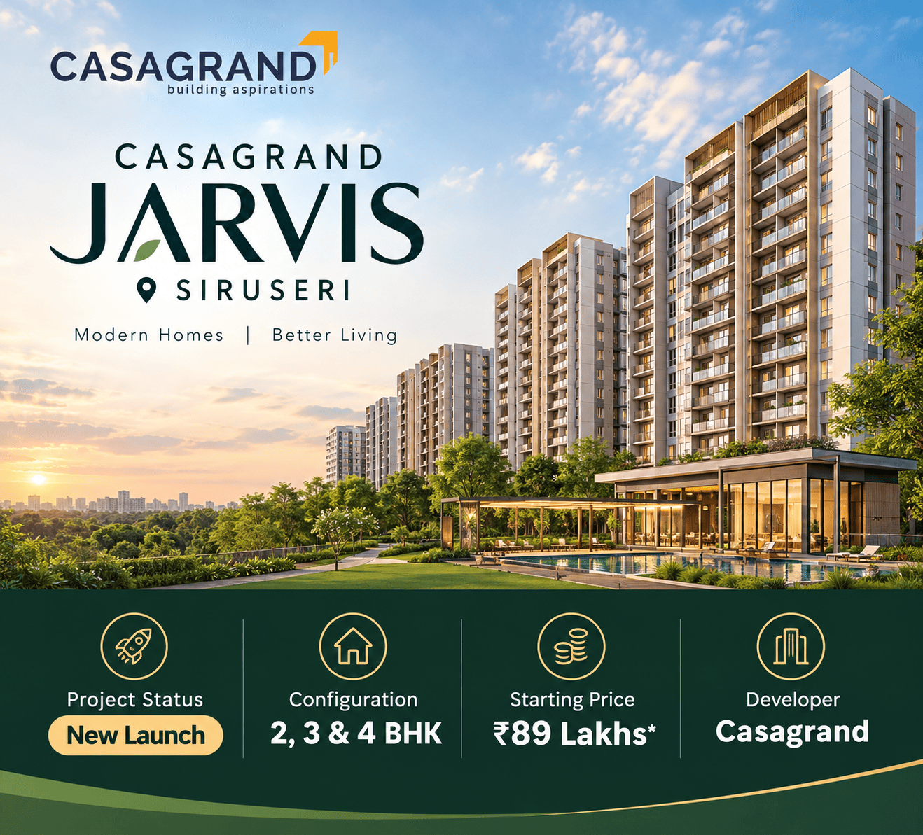 Casagrand Jarvis Siruseri premium apartments Chennai