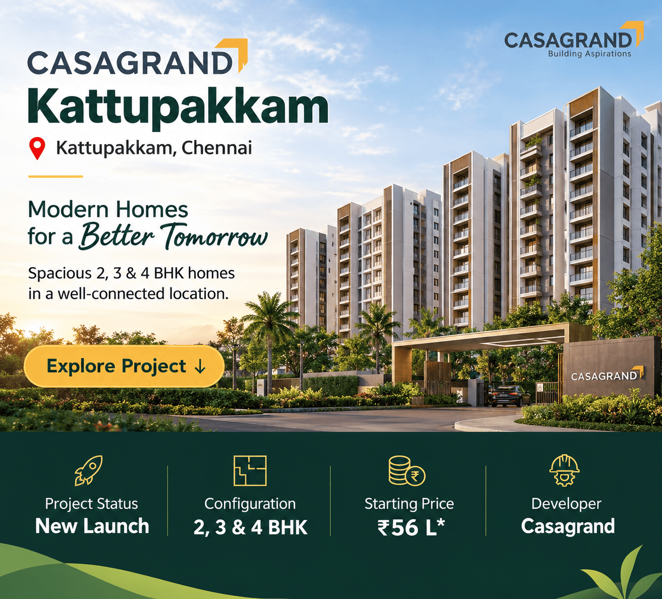 Casagrand Kattupakkam premium residential apartments Chennai