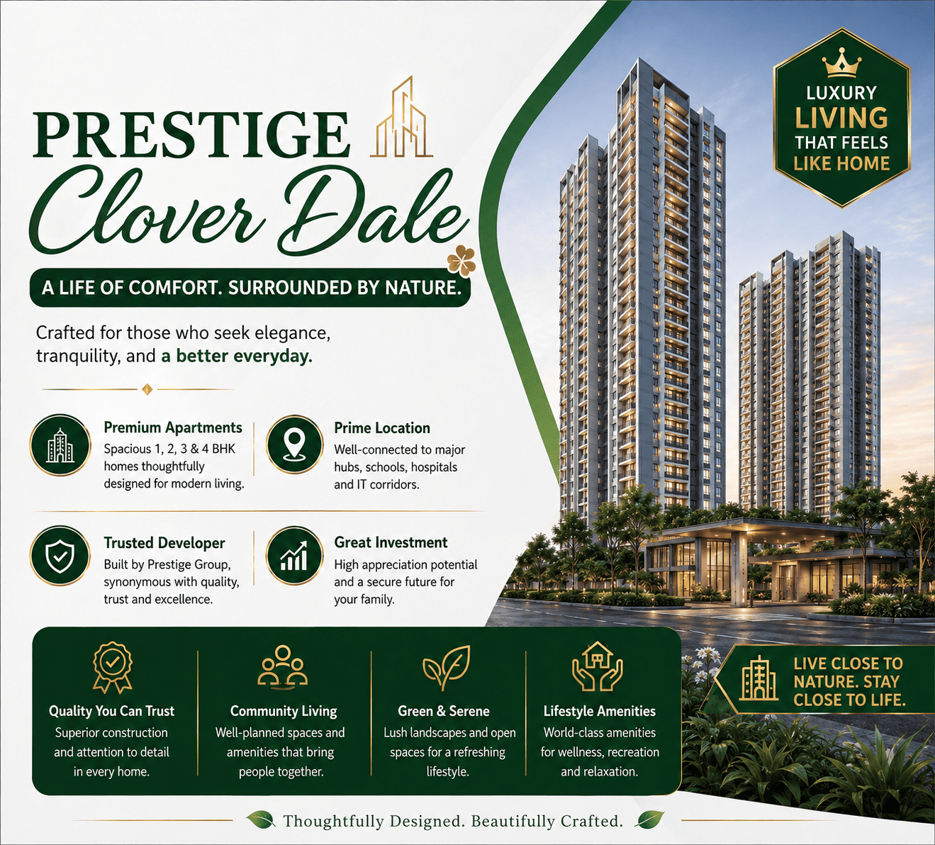 Prestige Clover Dale premium residential township Chennai