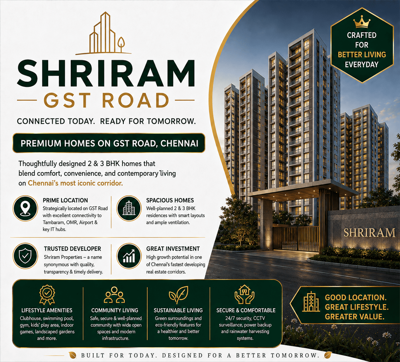 Shriram GST Road premium residential development Chennai