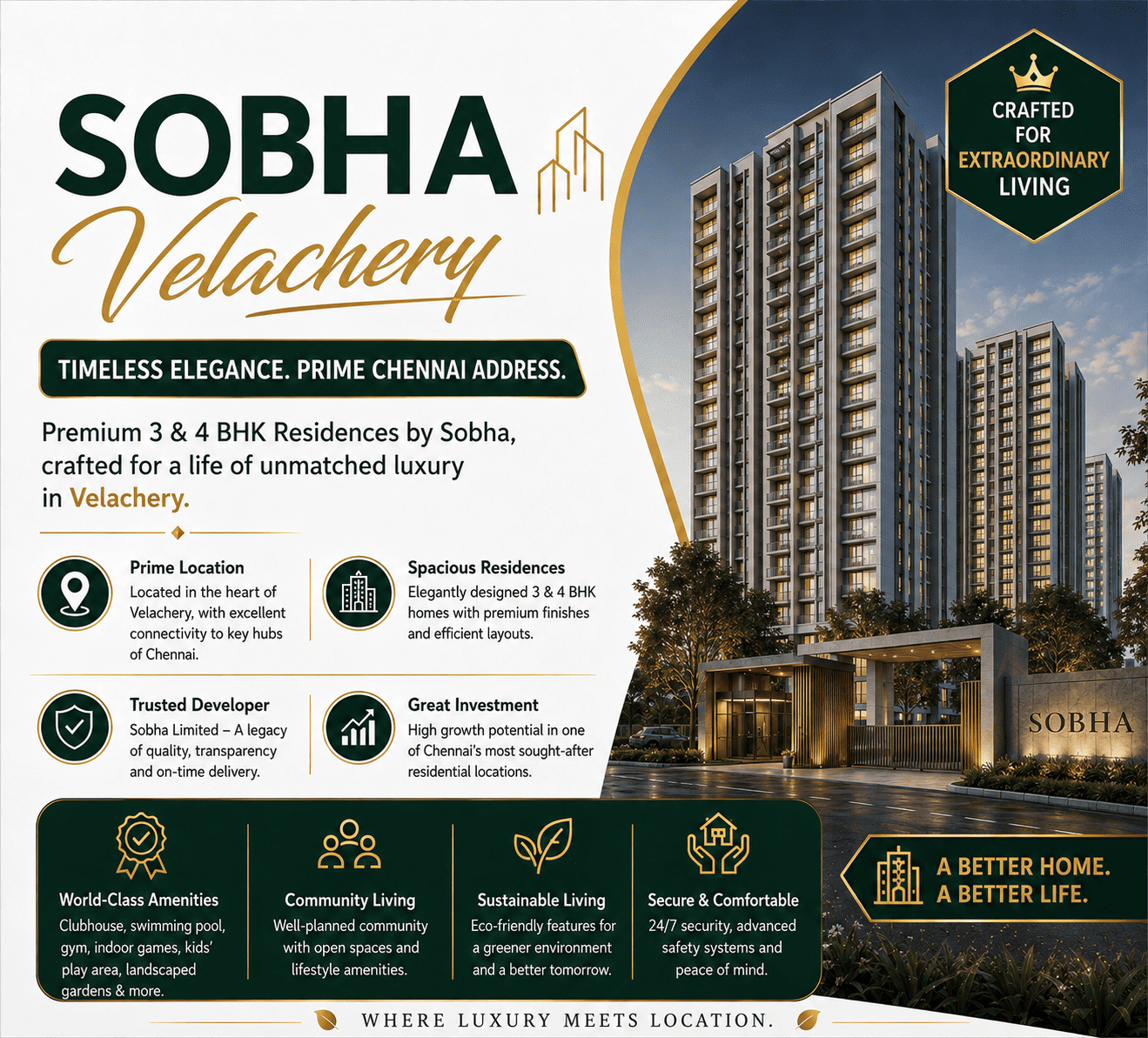Sobha Velachery premium residential apartments Chennai
