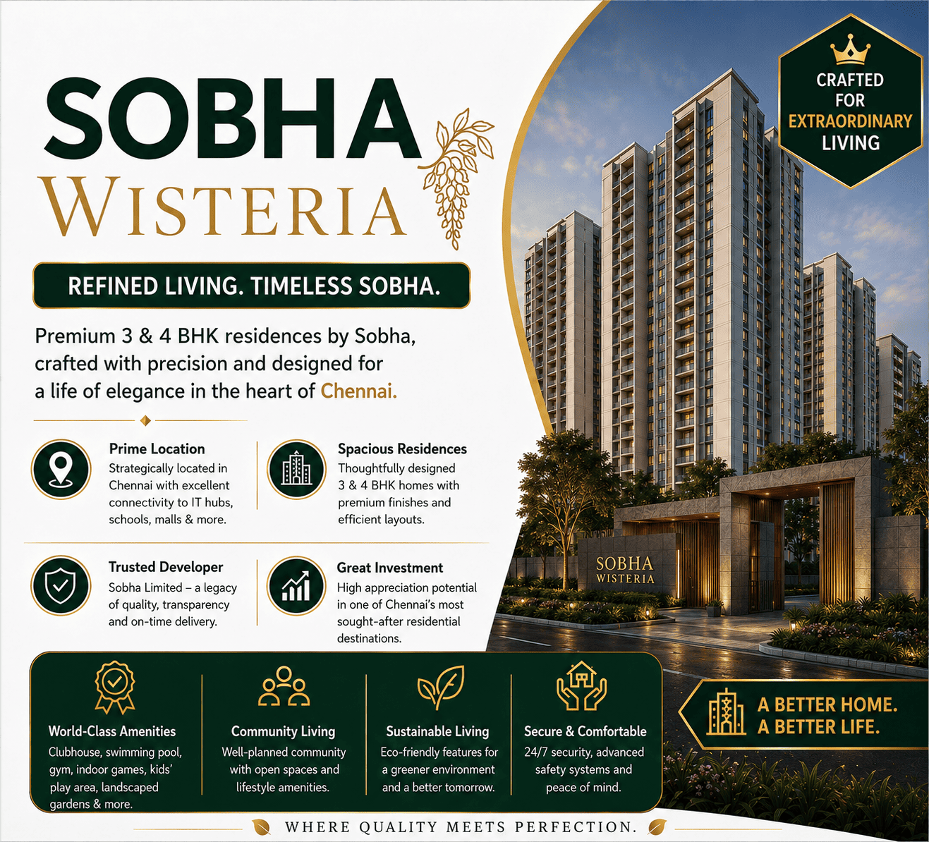 Sobha Wisteria sea-facing luxury apartments Chennai