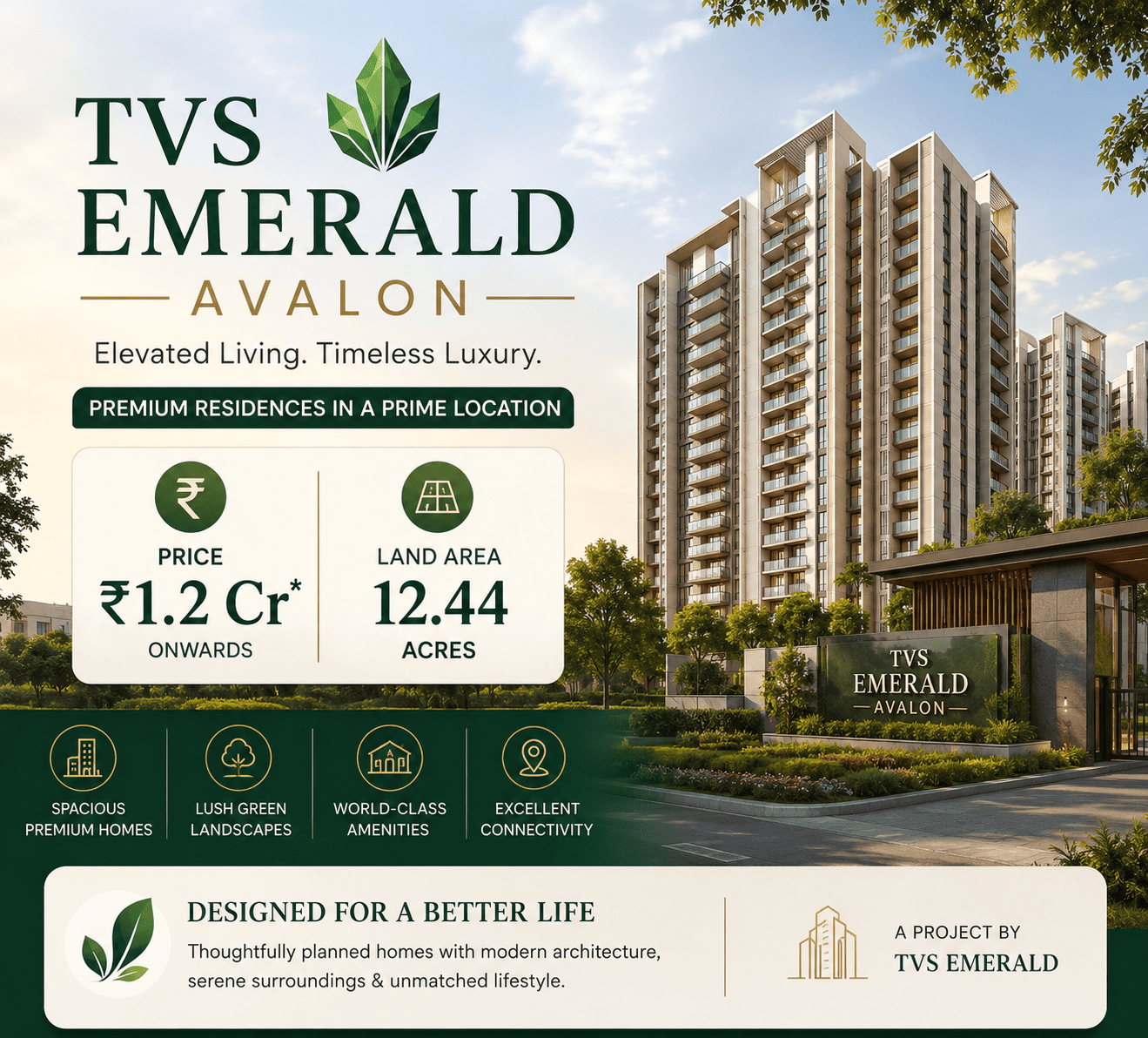 TVS Emerald Avalon premium residential apartments Chennai